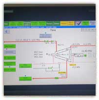 Ekran panelu sterującego turbogeneratora